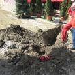 Pericol de explozie: Ţeavă de gaz, distrusă de un excavator