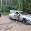 Autoturismul Jaguar înmatriculat în Marea Britanie care a fost incendiat de contrabandist