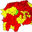 Harta incidenţei Covid în judeţ
