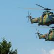 Zbor de antrenament al elicopterelor Bazei 95 Aeriene Bacău, deasupra municipiului Fălticeni