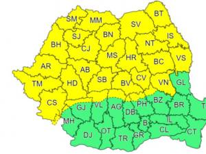 Cod galben de furtuni cauzate de instabilitate atmosferică, până luni dimineață Cod galben de furtuni cauzate de instabilitate atmosferică, până luni dimineață