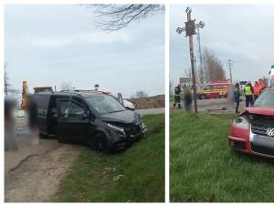 Accident provocat de o șoferiță care a pătruns pe un drum național-european fără a se asigura