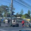 O ambulanță a acroșat un polițist care se deplasa pe motocicletă, în fața Spitalului Județean