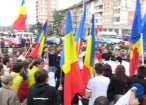 Studentii si elevii din Republica Moldova au protestat in centrul Sucevei